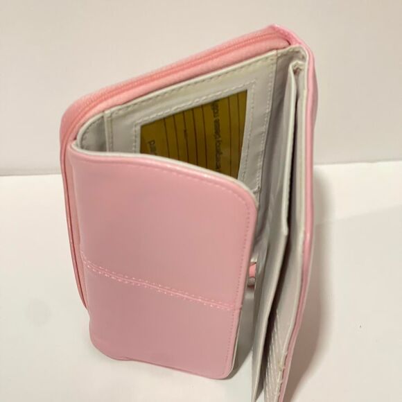 Cute Pink Faux Leather Wallet-Bifold Design with Zip Coin Pocket and Card Slots - Picture 2 of 2